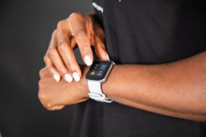 Fitness watch on arm