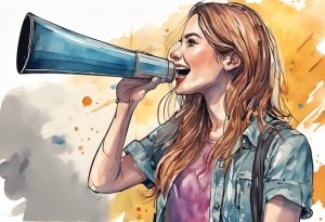 illustration megaphone and woman