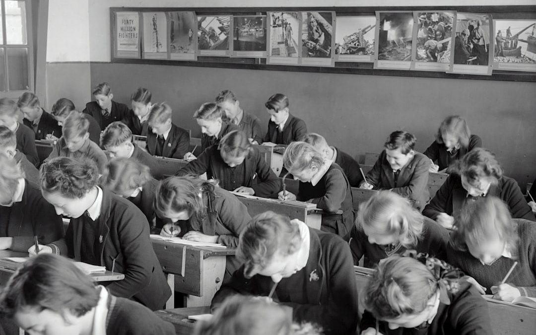 Victorian classroom with students