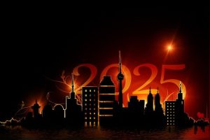 2025 New Year city skyline